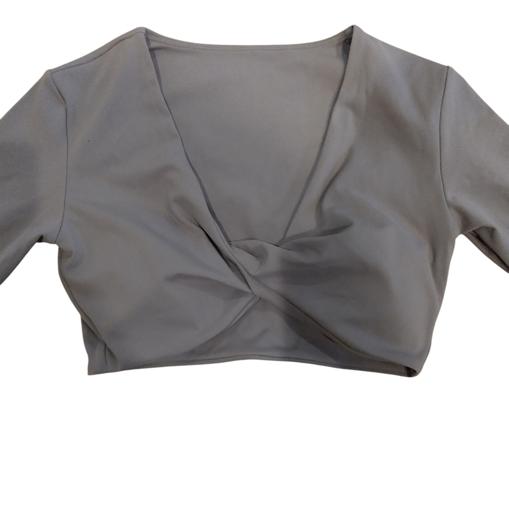 Chic Lavender Gray Women's Crop Top - Picture 2 of 2